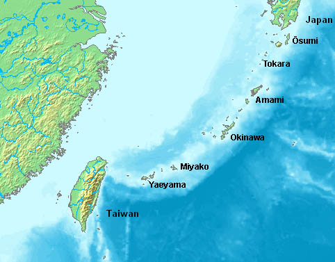 Location of the Ryukyu Islands. In an attempt to include a picture of Nansei Shoto Island, I learned unless I am mistaken that they are one in the same.